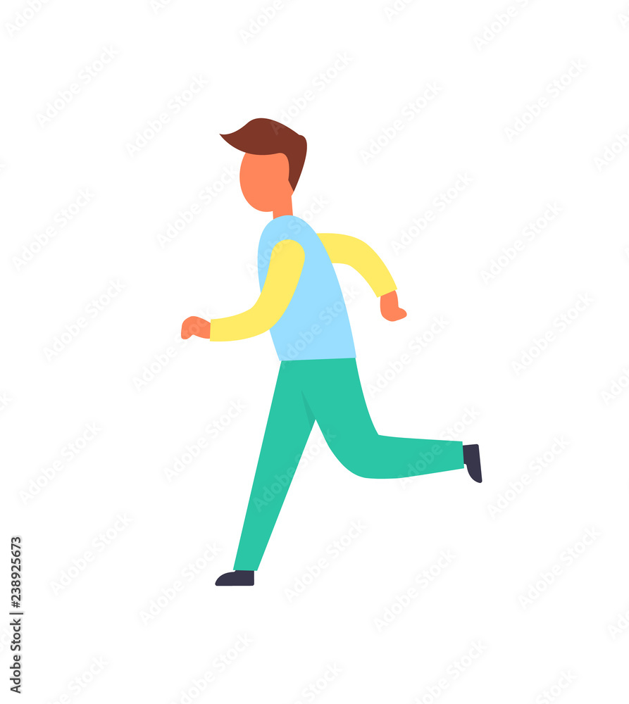 Runner Male Active Person Vector Illustration Runner Male Active Person Vector Illustration