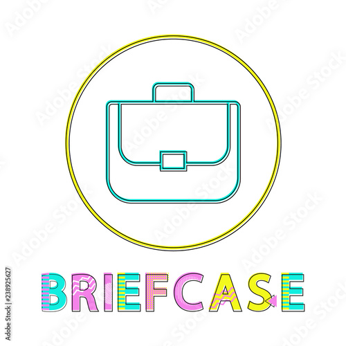 Free Download Briefcase Bright Linear Round Web Icon Template - GFXLoad