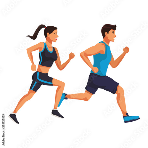 Fitness couple running © Jemastock