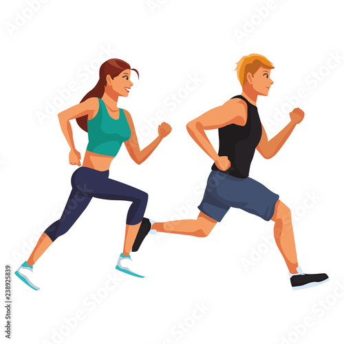 Fitness couple running