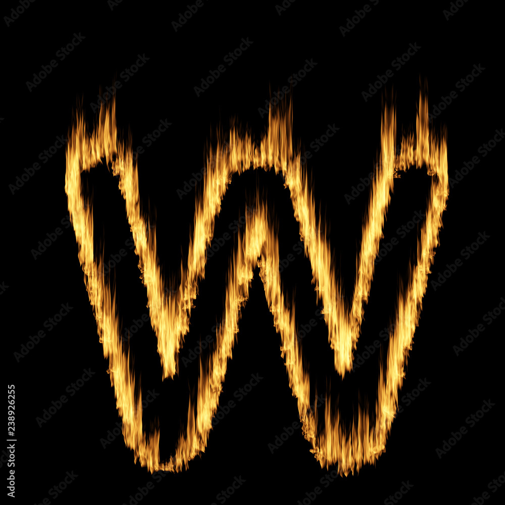 Fototapeta premium burning letter flame character number digit figure