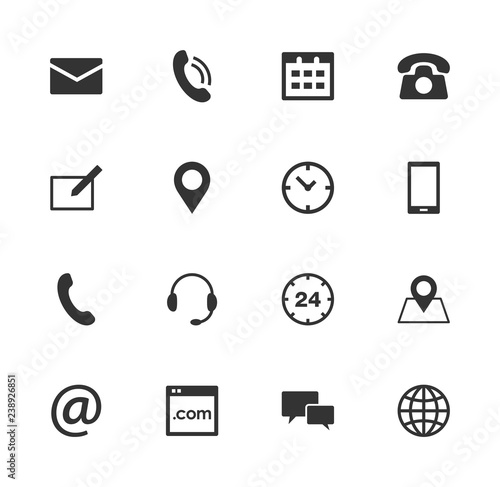 Contact Icons Set - Vector