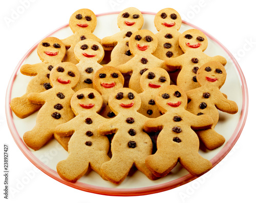 GINGERBREAD MEN CUT OUT ON PLATE