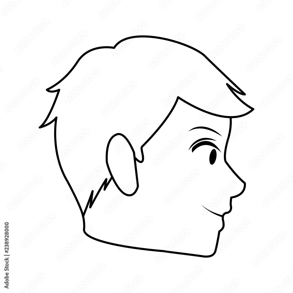 Man face sideview in black and white Man face sideview in black and white