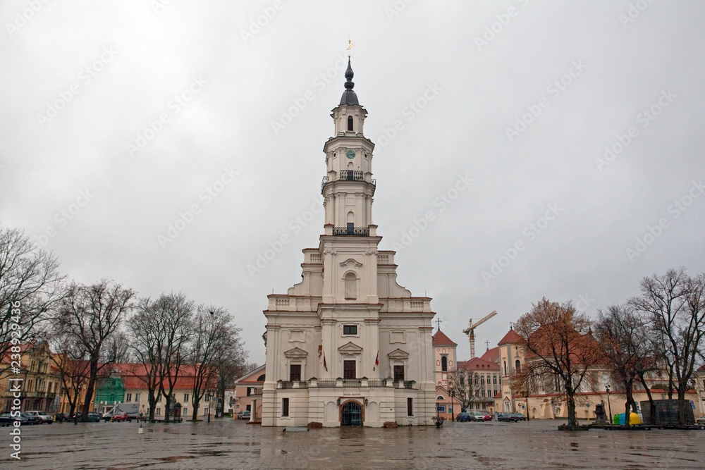 Kaunas City Hall in autumn. Lithuania