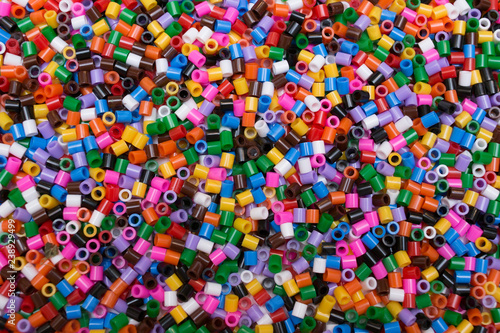 A lot of plastic toy beads