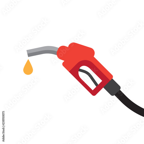 Fuel dispenser in simple flat style. Vector illustration isolated on white background.