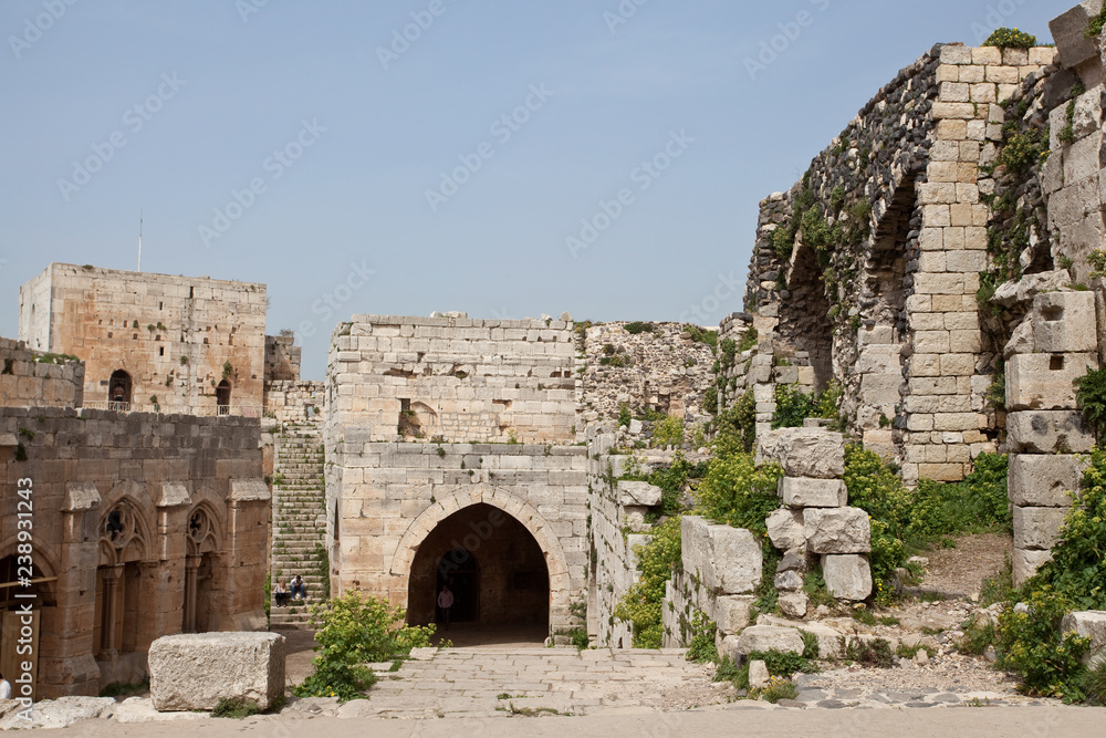 Krak des Chevaliers, Castle of the Hospitallers knights before the war, Syria