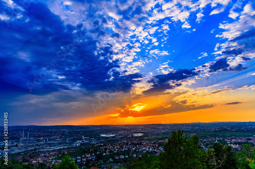 End of the Day Sunset with Crepuscular Rays