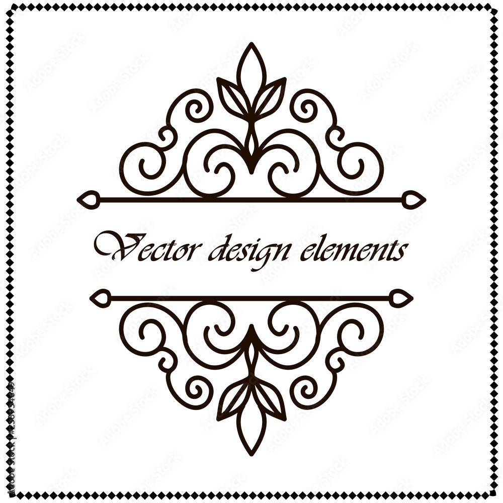frame with decorative elements. Vector illustration.
