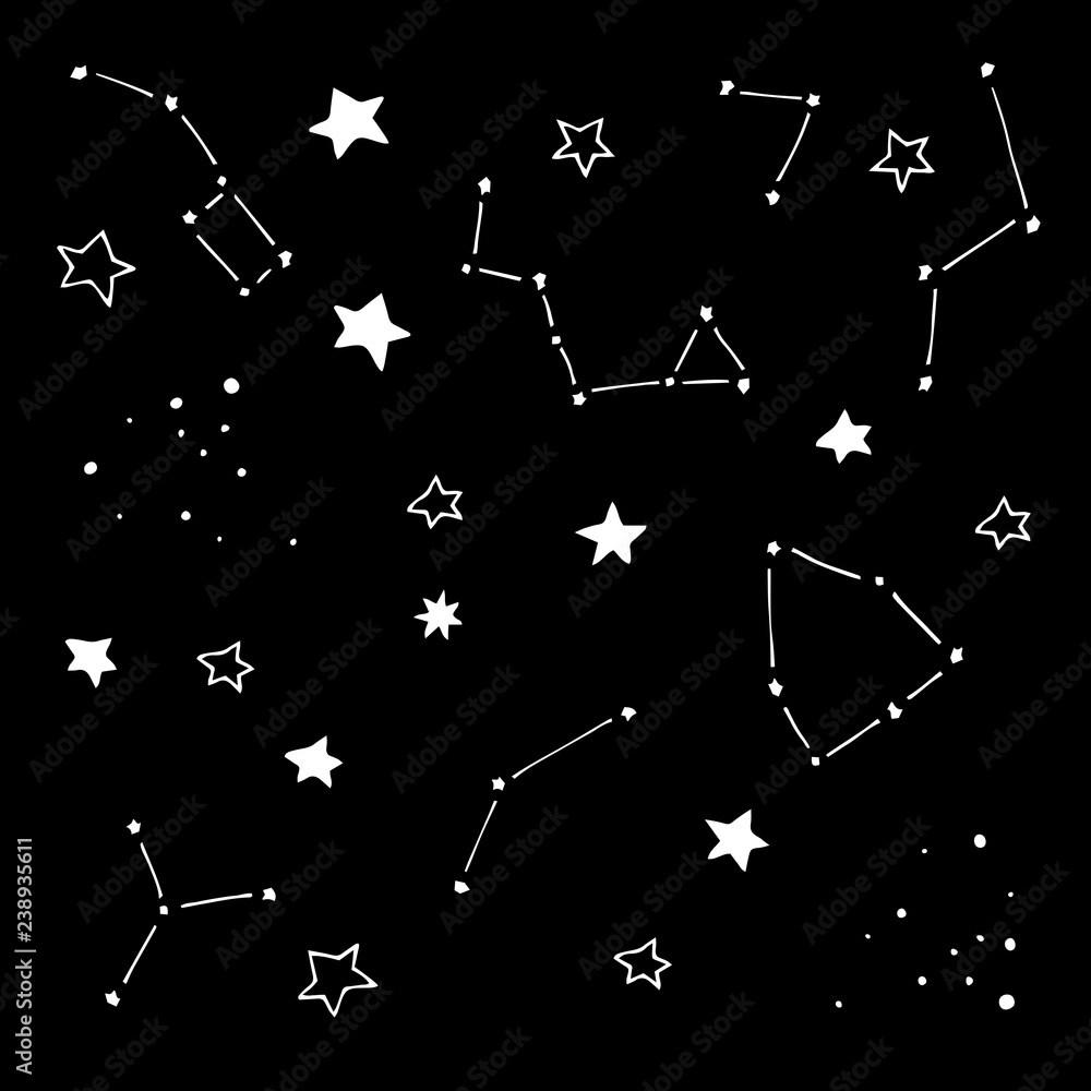 Vector hand drawn constellations Stock Vector | Adobe Stock