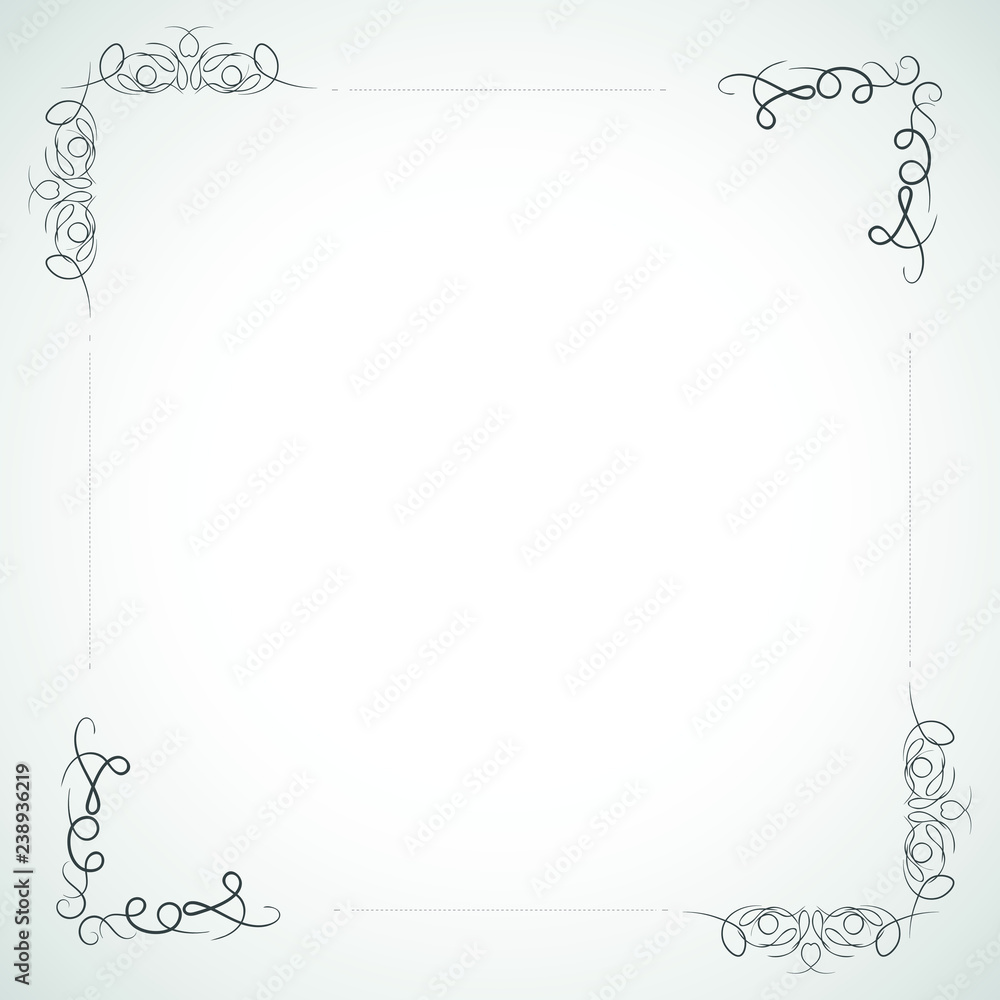 Fancy frame border with decorative ornament. Vector illustration