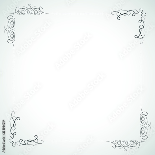 Fancy frame border with decorative ornament. Vector illustration