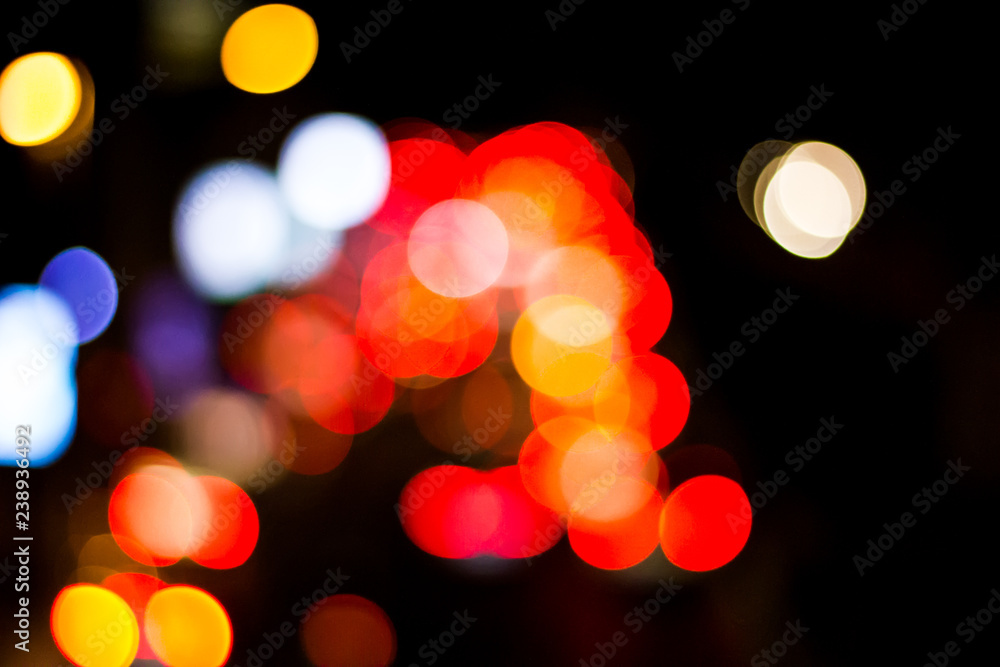bokeh light with city night traffic