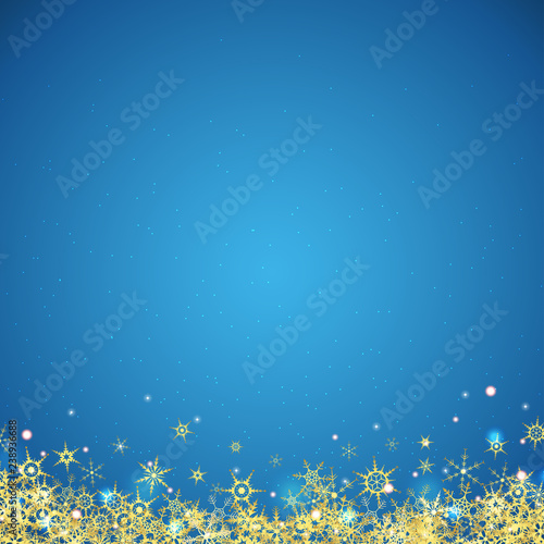 golden snowflakes on colored background