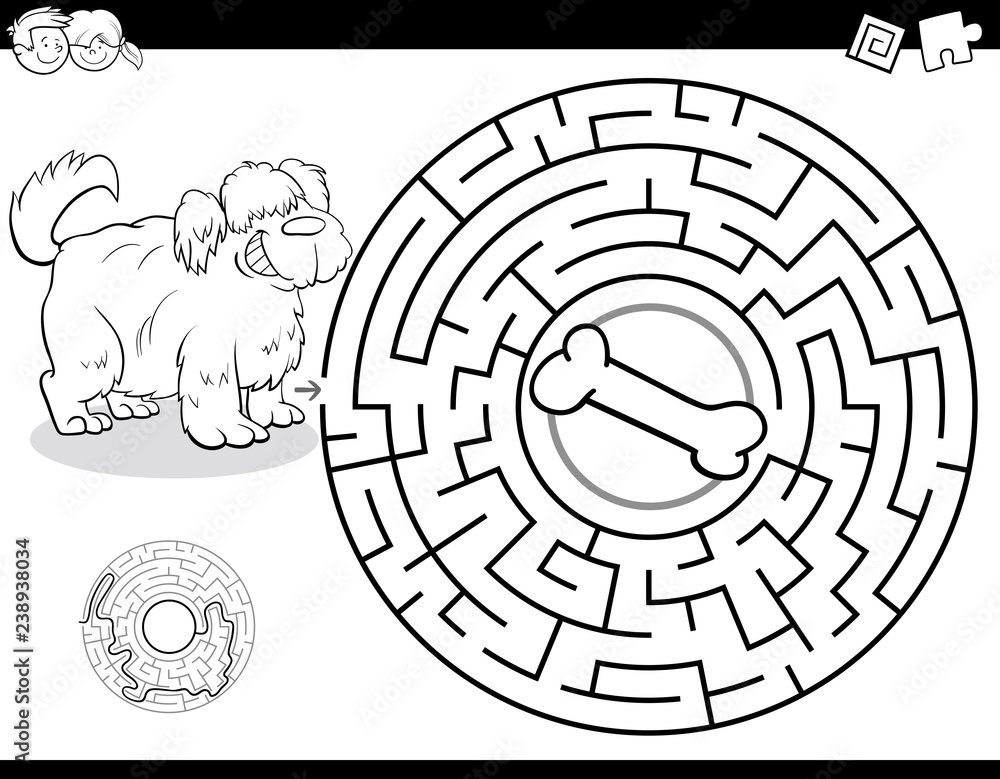maze color book with dog and bone maze color book with dog and bone