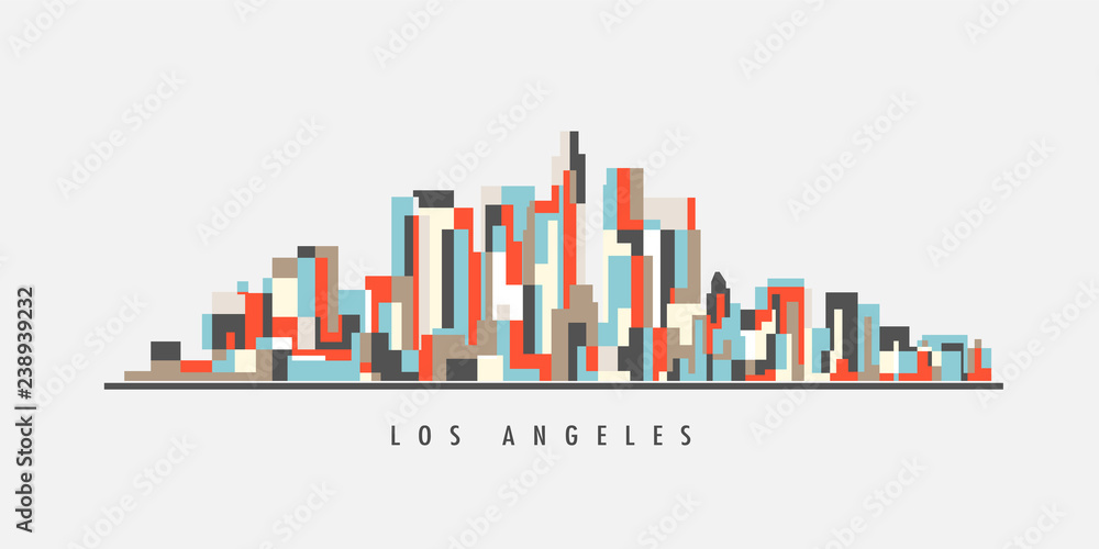 Fototapeta premium Los Angeles Downtown Geometric Art