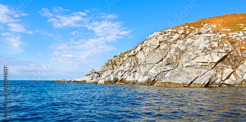 Sea rocks in the Sea of Japan. Island. photo
