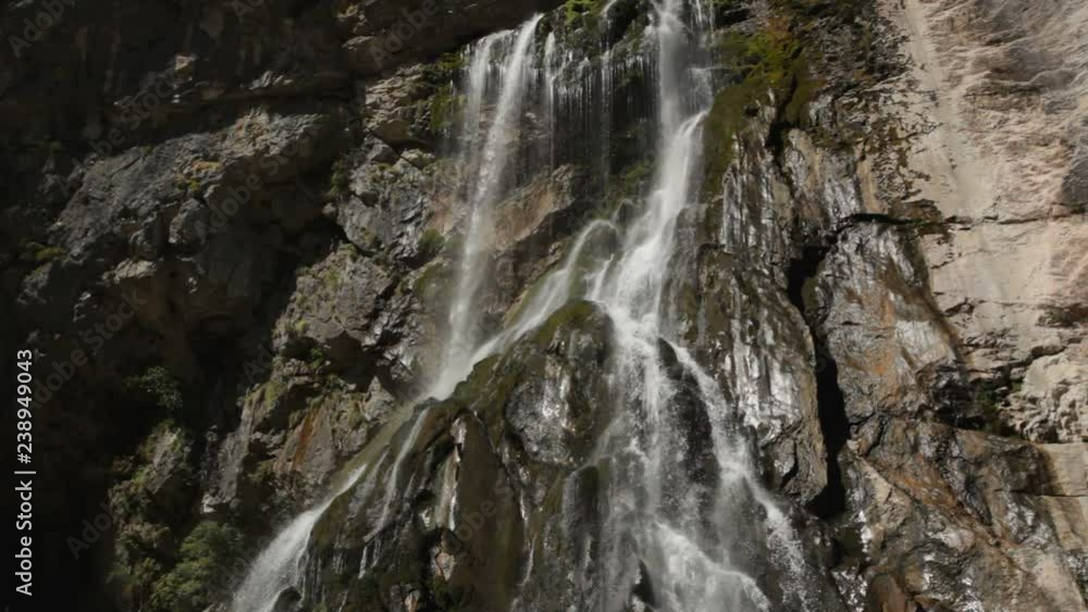 Waterfall, water falling from the mountain. Waterfall, water falling from the mountain.