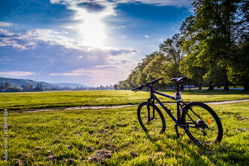 Bike on a grass field