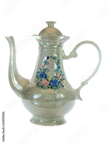 porcelain teapot, side view