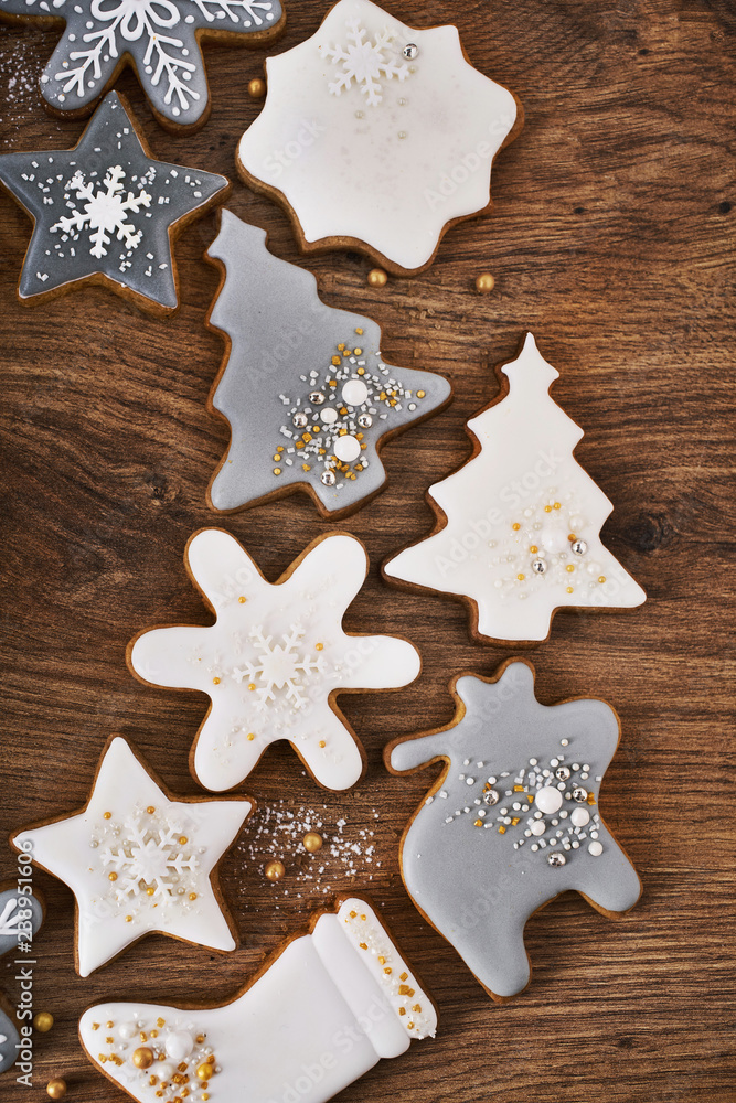 Christmas cookies in a variety of shapes Christmas cookies in a variety of shapes