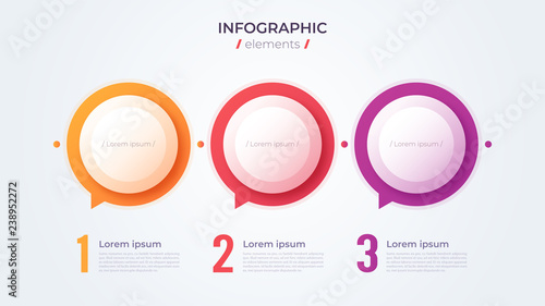 Minimalistic infographic concept with 3 options. Vector template