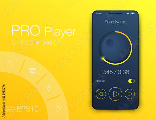UX audio player templates. Stock vector eps10