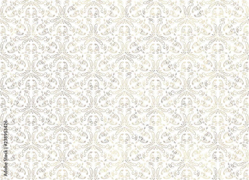 white stylized background with stylized floral ornament