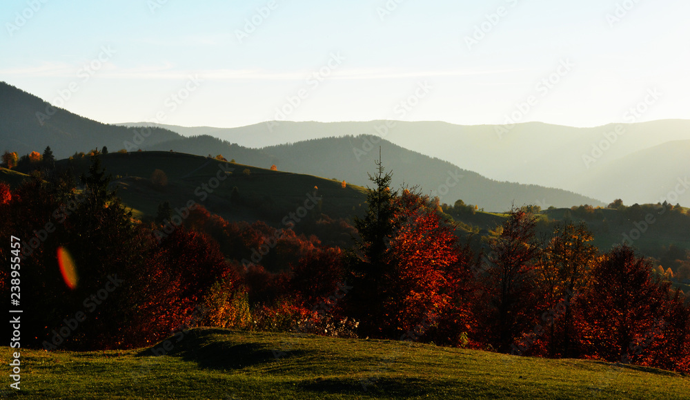 Beautiful view of the Carpathians. Nature in the Carpathians in autumn.