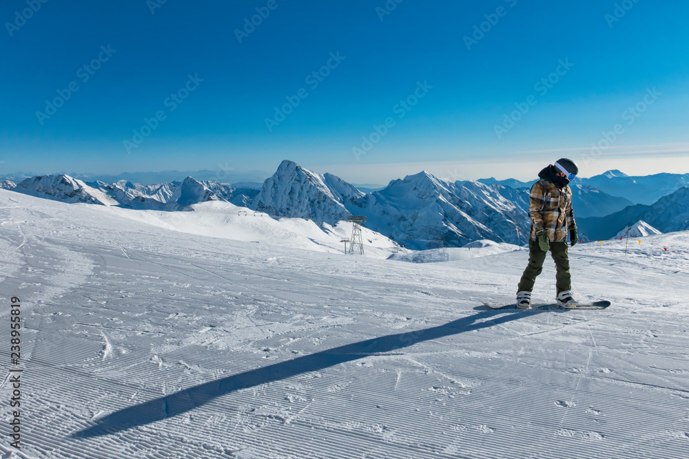 Snowboarder on a slope