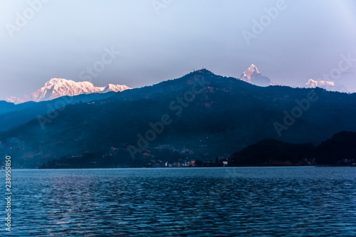 Mountain peak Annapurna View from Pokhara city , Nepal