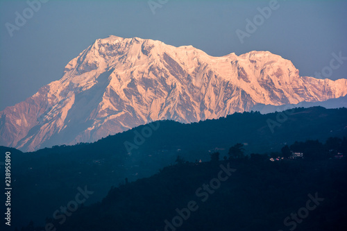Mountain peak Annapurna View from Pokhara city , Nepal