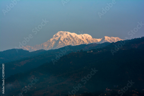 Mountain peak Annapurna View from Pokhara city , Nepal