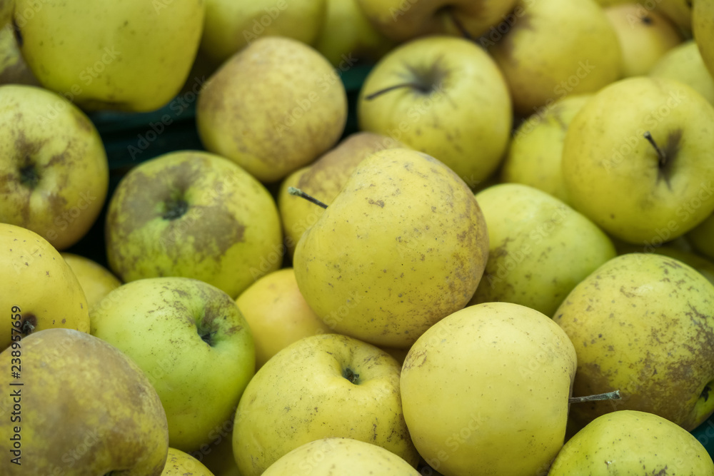 verious apples in Market stall. healthy food verious apples in Market stall. healthy food