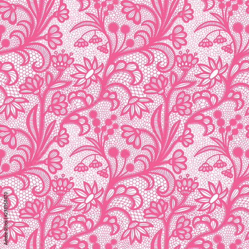 Lace seamless pattern with flowers