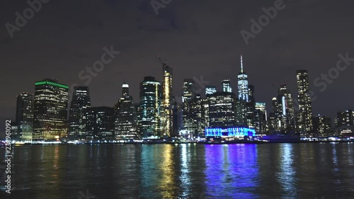 New York city Skyline time lapse 4K notte - Stati Uniti d'America  photo