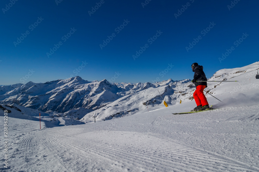 Skier on a slope
