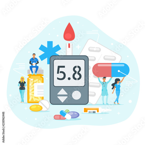 Diabetes treatment concept. 