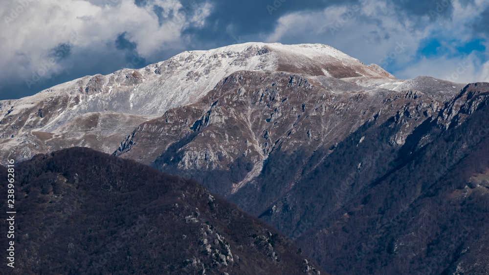 mount Meta in the Marsicani mountain range in the Italian Apennines in late autumn