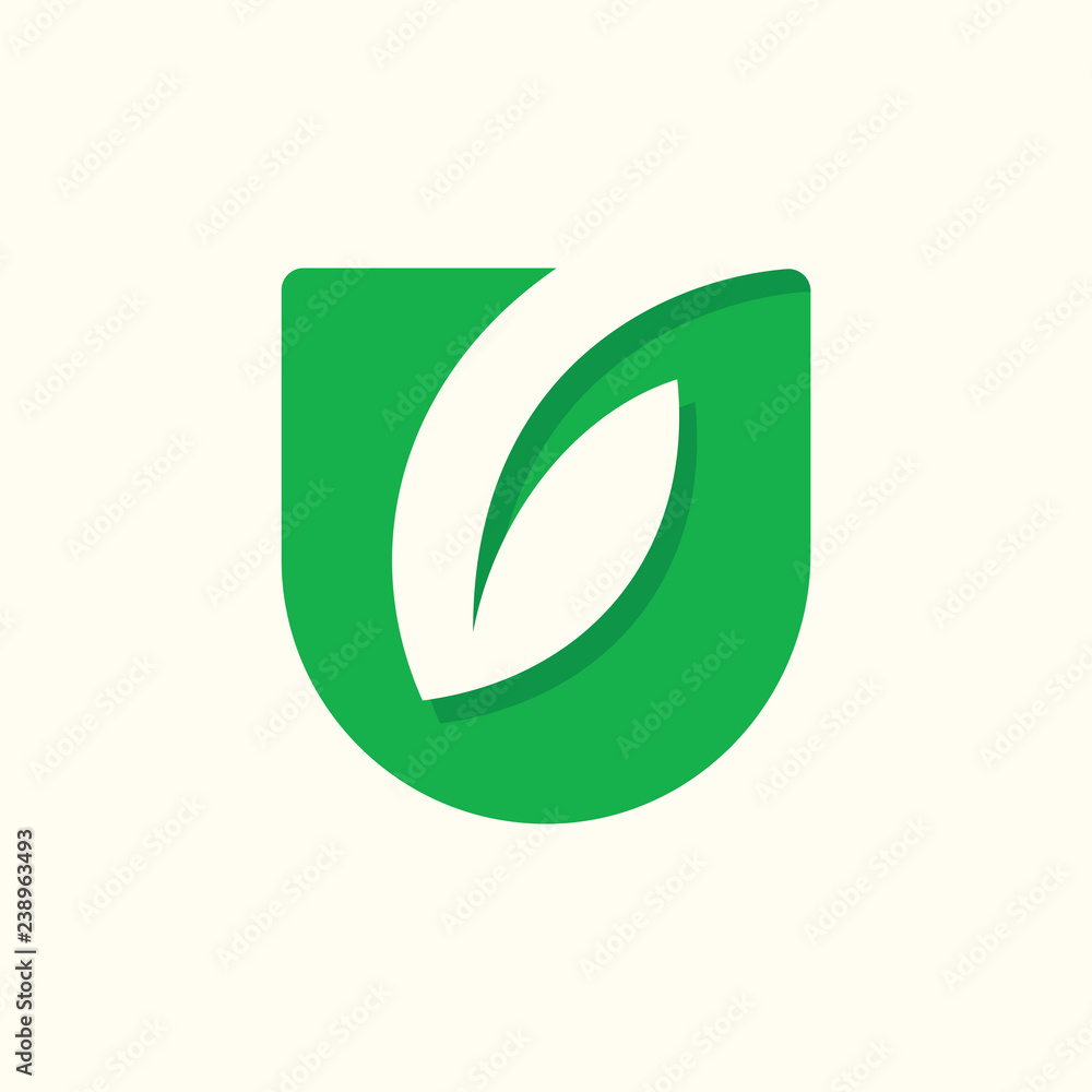 Letter U Eco set logo Letter U Eco set logo