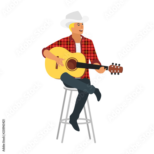 country style singer with guitar