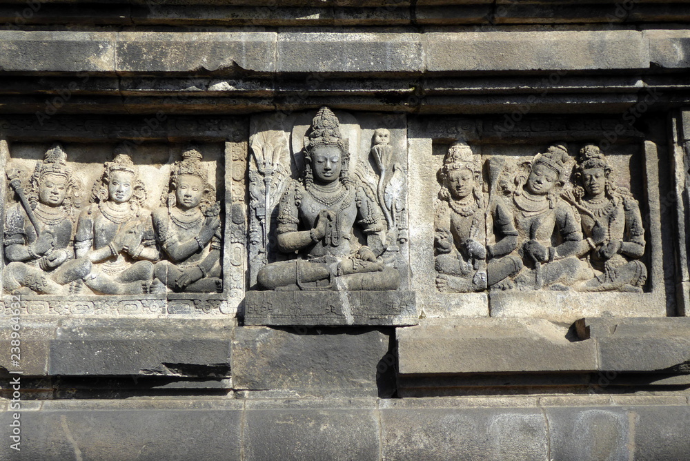Details of the Hindu Temple of Prambanan on Java, Indonesia Details of the Hindu Temple of Prambanan on Java, Indonesia