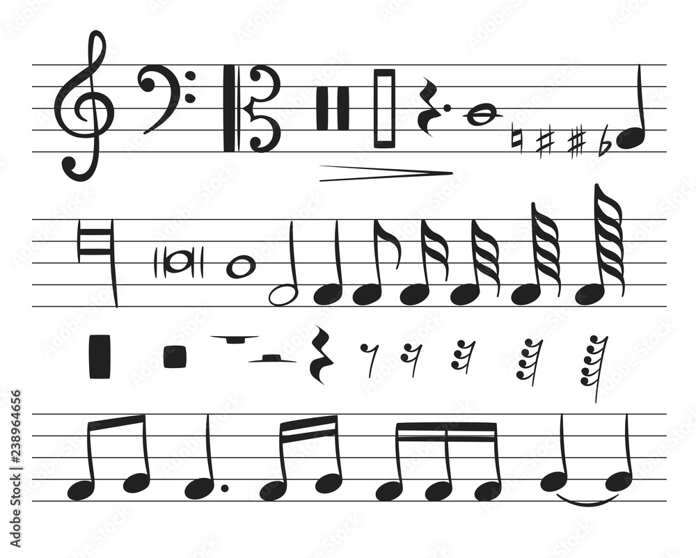 Music notes for decoration design