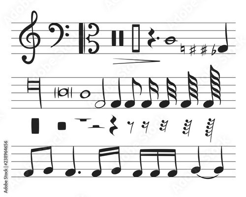 Music notes for decoration design