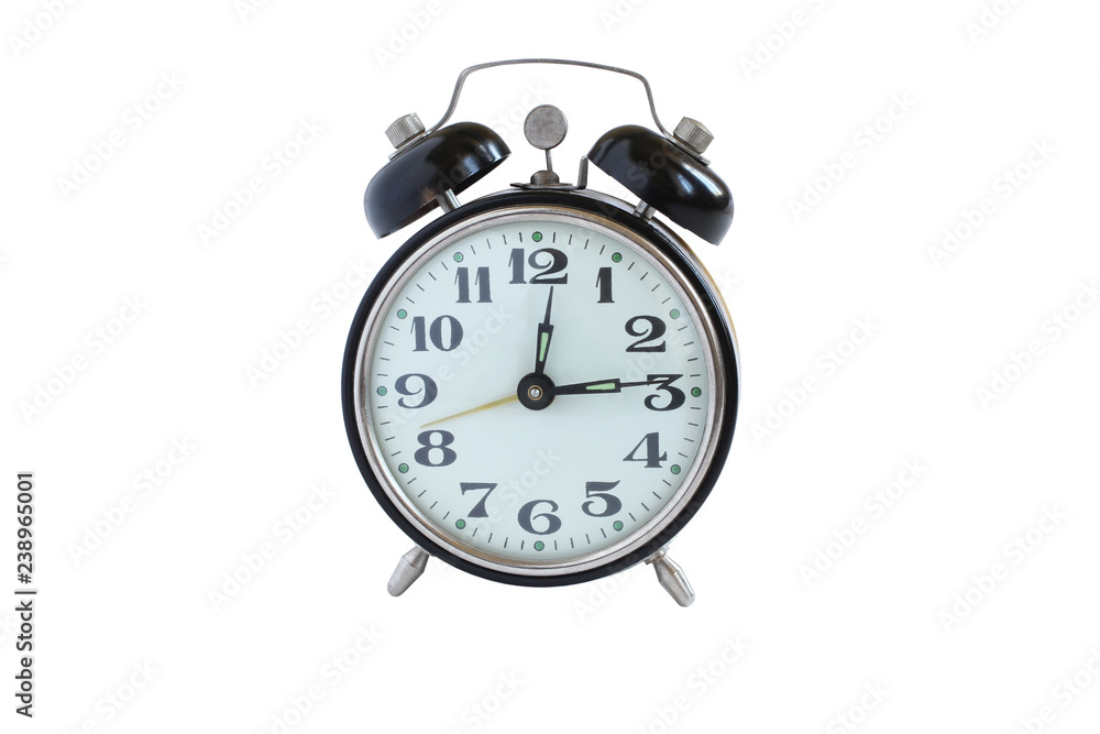 Old alarm clock isolated on white background Old alarm clock isolated on white background