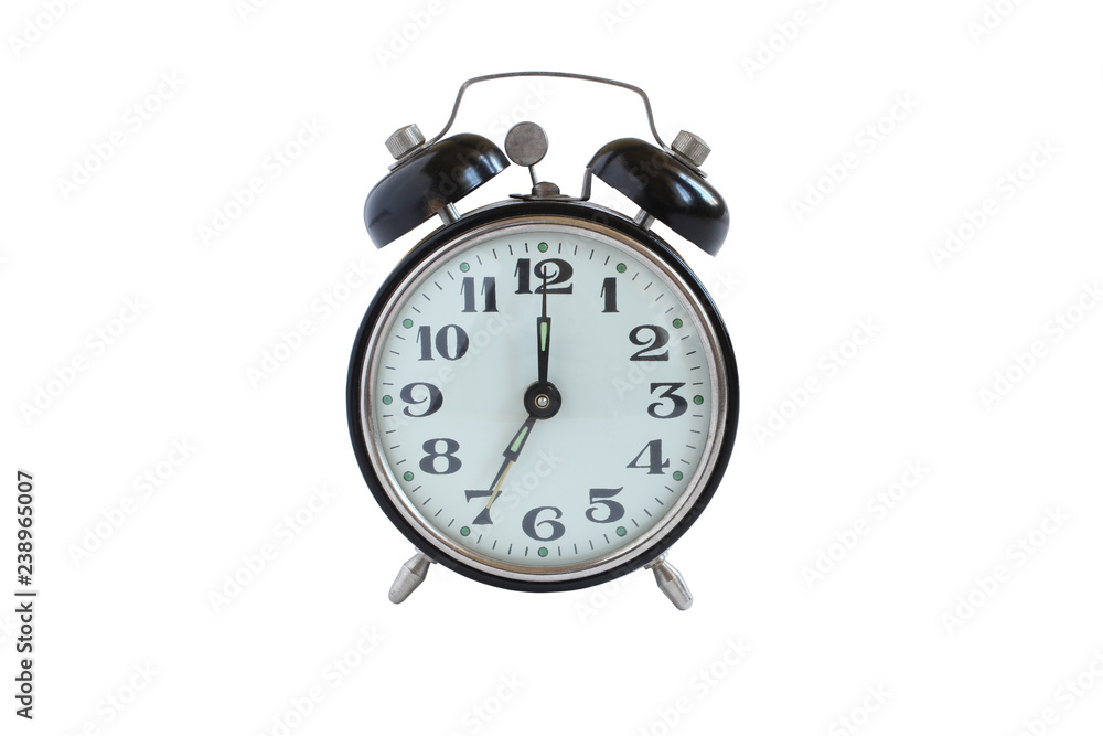 Old alarm clock isolated on white background Old alarm clock isolated on white background