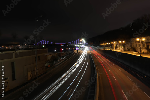 the night highway traffic