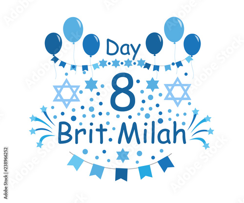 Brit Milah Jewish tradition. Holiday. Judaism. Greeting cards for a boy. vector illustration.