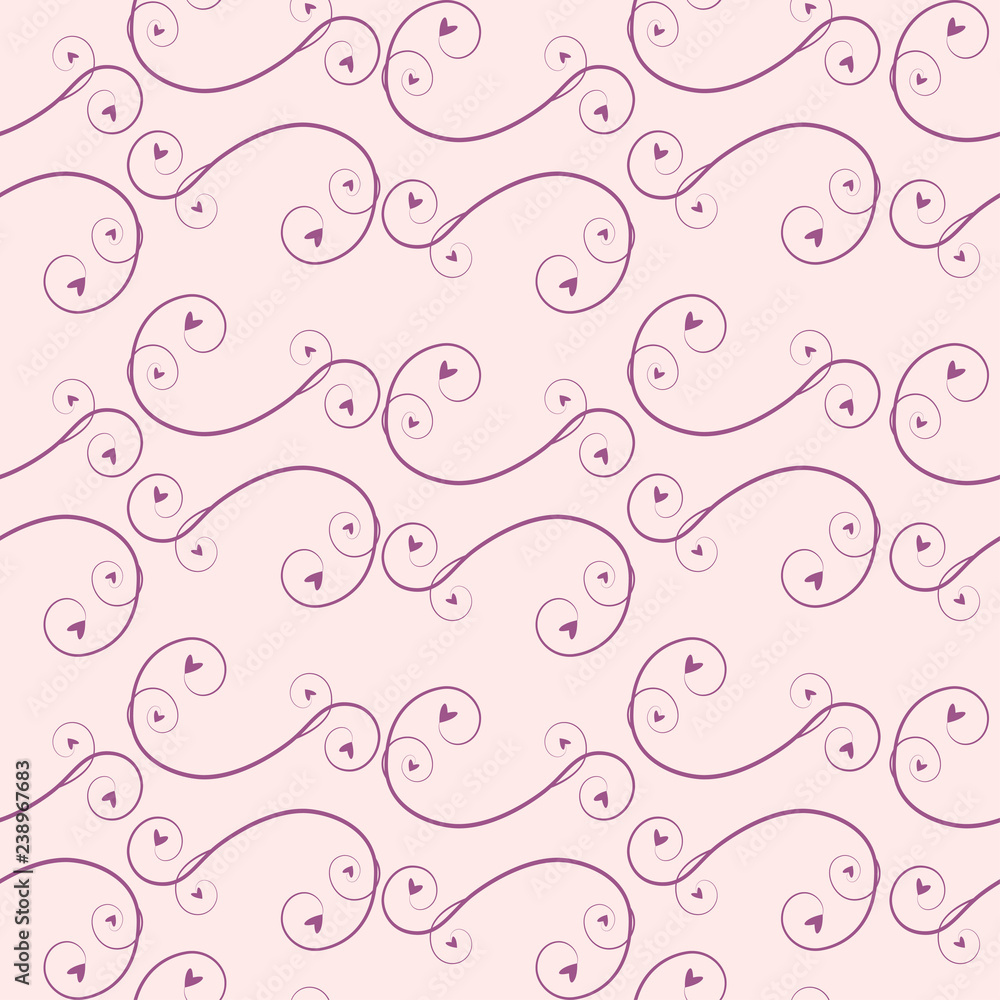 seamless pattern with flowers and swirls